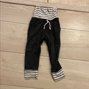 Kids Black and White Striped Joggers